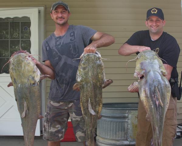Kyle Meredith and Heath West seems to have found some big catfish in the Green River.