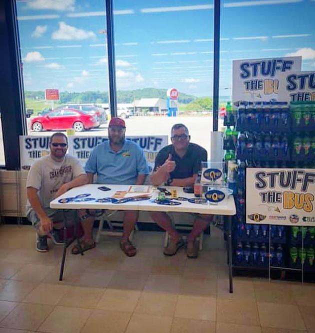 WLBQ Radio DJs Cody Donaldson, Brent Clark and Josh Hampton hosted live shows at the local IGA store in Morgantown for the Stuff the Bus Foundation. 