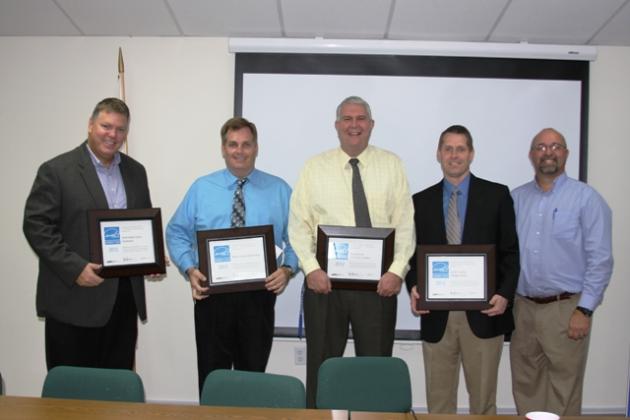 Principals: Jeff Jennings, Micheal Gruber, Greg Woodcock, and Robert Tuck were presented certificates from Jimmy Arnold.