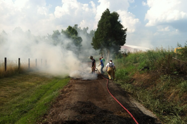 The Annis Farms hay fire