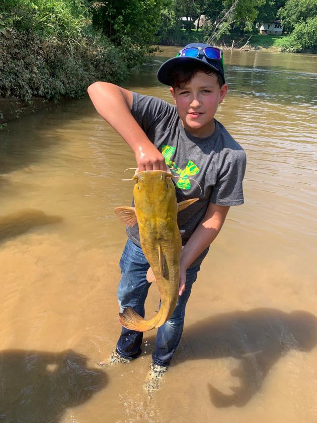 Jayden Jenkins' catfish wasn't a tagged one but it was one of the larger catfish turned in at 9.28 lbs.