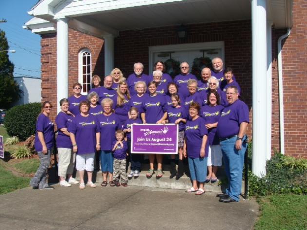 Some of the local Impact Kentucky participants gathered for a group photo before beginning their day of service on Saturday.