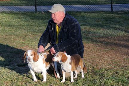 Jimbob and his two city beagles.