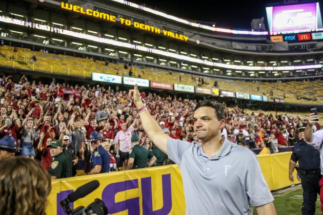 Troy coach Neal Brown says there's a big gap in the support for high school football in Alabama and Georgia compared to Kentucky. (Troy Athletics Photo)