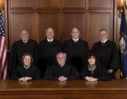 Kentucky Supreme Court:  Chief Justice John D. Minton, Bill Cunningham, Daniel J. Venters, Lisabeth T. Hughes, Laurance B. VanMeter, Michelle M. Keller, and Samuel T. Wright III.