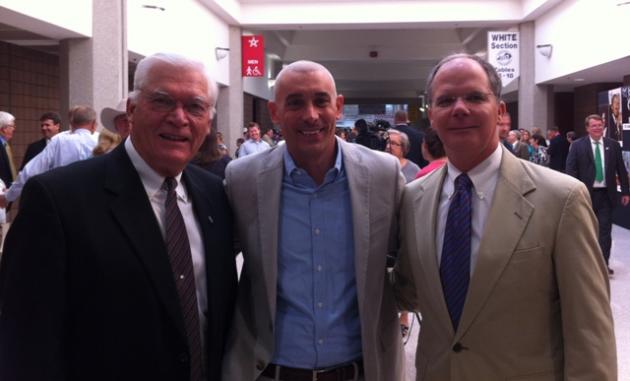 BC Judge David Fields, James Runion, of BC Farm Bureau Insurance, and Congressman Brett Guthrie enjoyed the breakfast.