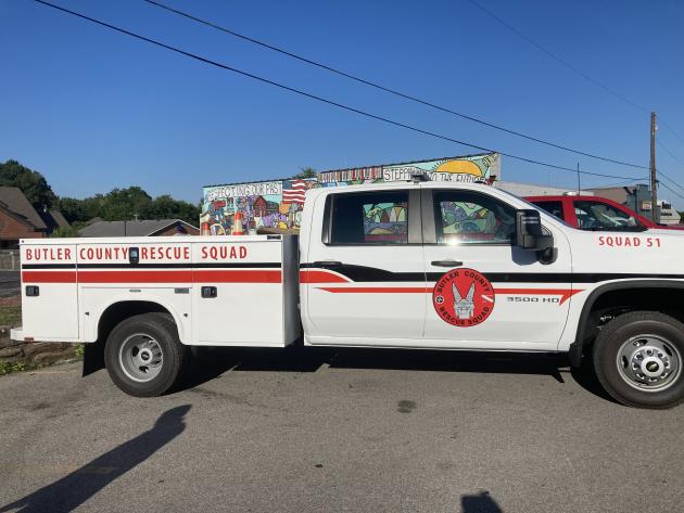 Butler County Rescue Squad adds to their fleet.  Squad 51 is a 2022 Chevy 3500