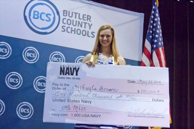 Mikayla Brown was awarded a $100,000 Navy NJROTC Scholarship to Ole Miss.