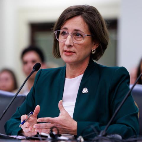Sen. Lindsey Tichenor, R-Smithfield, speaks Thursday on Senate Bill 181 during a Senate Education Committee meeting.