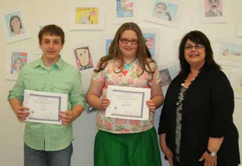 BCMS Good Citizens with BCDAR Chairman Kyllie Doughty, Ernest Lee 7th grade, Sarah Belcher 6th grade and not pictured Zoie Pendley 8th grade.