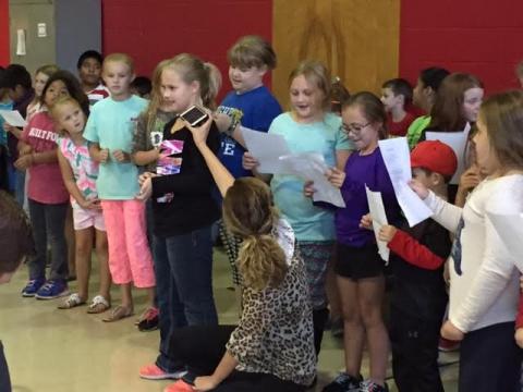  Students singing 7 Habits song