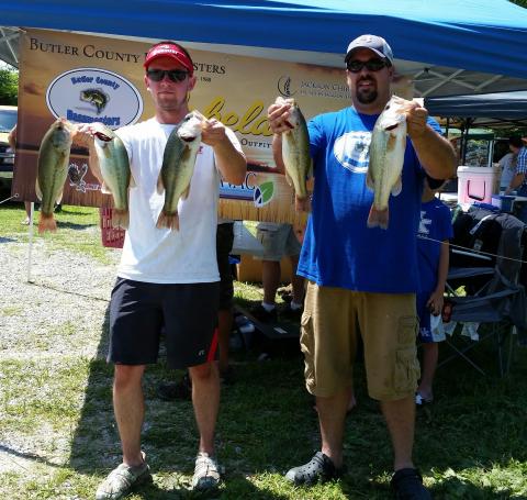 Nathan Neighbors and Daniel Cardwell took home the $1000 first place prize with five fish weighing 9.36 lbs.