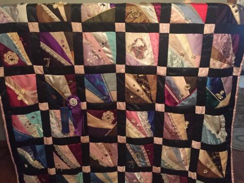 Grand Prize Winner Over All - Silk Crazy Quilt Miss Sandra Woosley