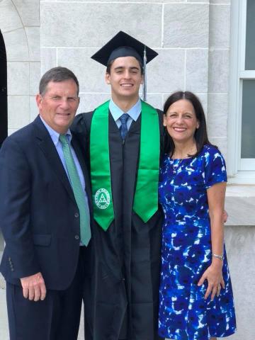 Patton Allen with parents Mark and Lena Allen.