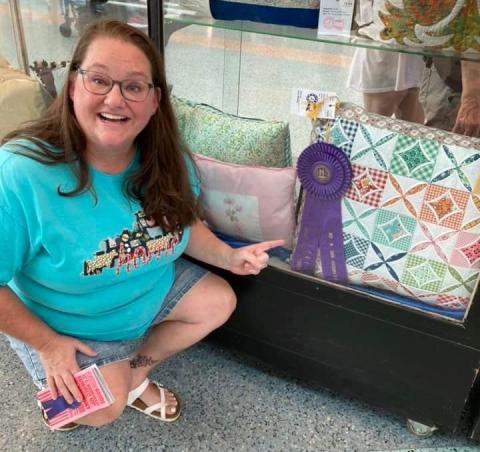 Stacy Woosley Best In Show Cathedral Window Pillow 