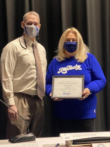 Supt. Robert Tuck and Board member Debbie Hammers