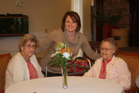 Administrator Amy Phelps with elders.