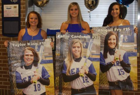 Seniors Taylor King, Callie Cardwell and Abigail Fry