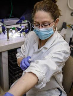 Lucie Conchou works in UK entomologist Zainulabeuddin Syed’s lab. (Photo by Matt Barton)