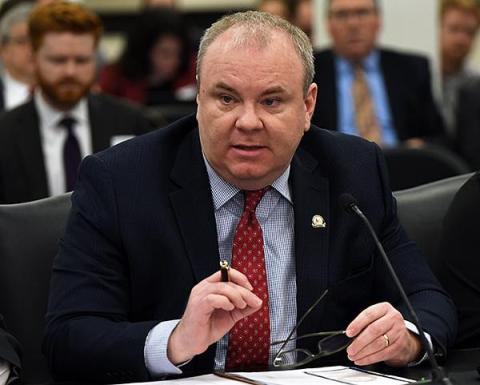 House Majority Whip Jason Nemes, R-Middletown, testifies on House Bill 178 before the House Judiciary Committee on Wednesday. The bill would allow wrongfully convicted Kentuckians the ability to seek compensation.