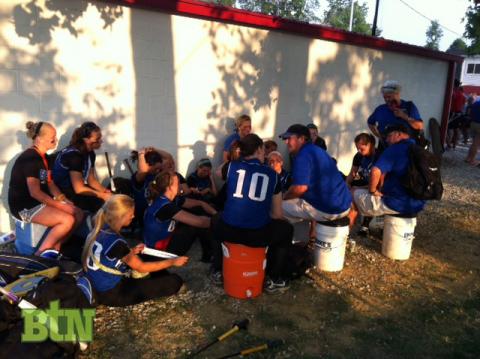 Coach Embry delivers the post-game speech to players