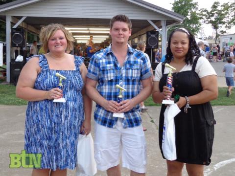3rd Place Sonya King, 2nd Place Dustin Collins, and Winner Brenda Maxie