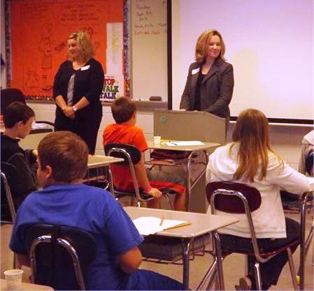 Mrs. Andrea Hunt and Mrs. Amanda Neighbors taught various banking topics to the students.