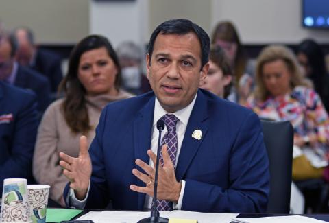 A photo from the Senate Health and Welfare Committee meeting may be found here. It shows Sen. Ralph Alvarado, R-Winchester, speaking Wednesday on Senate Joint Resolution 80. The resolution would recognize a positive COVID-19 antibody test as equivalent to having been vaccinated against COVID-19.