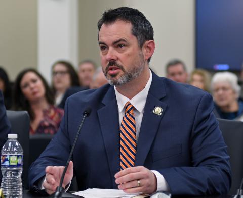 A photo from Thursday’s Senate State and Local Government Committee can be found here. It shows Rep. Shane Baker, R-Somerset, testifying on House Bill 43, a measure to prevent houses of worship from being singled out during a state of emergency.