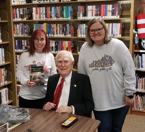 Photo of Elmo Martin with his book "Butler County Memories"