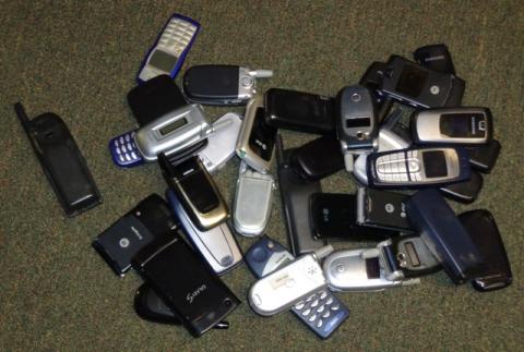 The cell phones collected during the drive