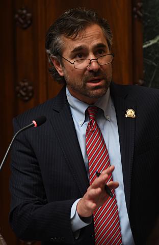 A photo from Tuesday’s proceedings in the Kentucky House of Representatives can be found here. It shows House Majority Whip Chad McCoy, R-Bardstown, presenting House Bill 9 on the House floor.