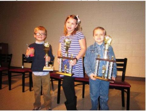  Keagen Grubb 3rd Place,  2nd Place- Taylin Clark, and First Place- Ethan Clark.
