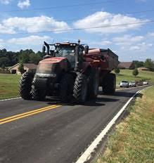  Matthew Hampton’s grain cart during the harvest season of 2019.
