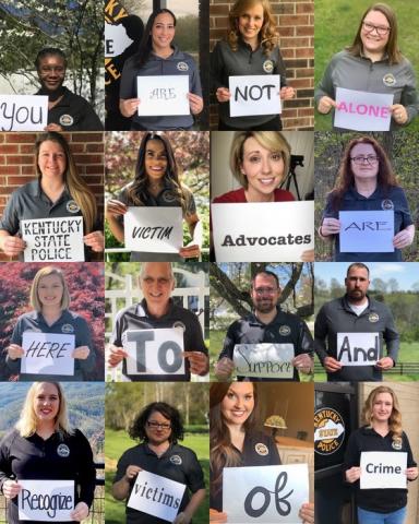 You are not alone, Kentucky State Police Victim Advocates are here to support and recognize victims of crime.