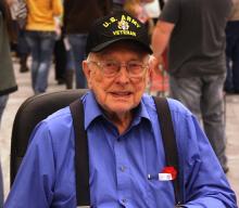 World War II veteran R. V. Gibbs enjoing the Verterans' Program.