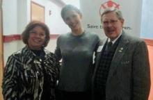At the Save The Children Reception in Frankfort is Wanda Embry, Actress Jennifer Garner , and Senator C.B. Embry.