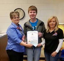 Jennifer Odle, Justin Hudnall, and President Sherry Webster
