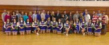 BCMS 8th grade cheerleaders and parents