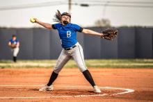 Kylee Smith on the mound.  photo by Jeremy Hack