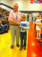 Morgantown Elementary Principal Chad Flener with Leader of the Week Jason King