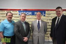 Rep. C.B. Embry Jr., BC Supt. Scott Howard, Congressman Brett Guthrie, and Principal Jeff Jennings, NBES 
