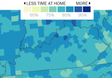 SafeGraph data for the week ended April 30 show relative mobility. For county data, click here.