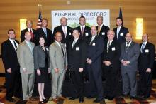(l to r) front row – Wesley Rominger from Manchester; Chad Townsend from Dixon; Brandy Harwood from Tompkinsville; Robbie Brantley from Brownsville; David West from Nicholasville;  John Jones from Harlan; Rob Riley from Carrollton;  Rusty Preston from Paintsville; and Doug Stanley from Williamstown  back row – George Sparks from Grayson; John Hill from Owensboro; Bill Mullins from Covington; Grant Bolt from Georgetown; Shannon Combs from Richmond; and Gerald M. “Marty” Jones II from Morgantown