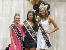 Miss PreTeen Catfish Krya Webster, Miss Catfish Cheani Schroeder, and Miss Butler County Hannah Winchel 