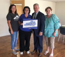 Karla Coles, Kathy Thweat, Supt. Scott Howard, and Angie Burden
