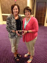  "Our Own" award recipient, Kimberlea Embry and Debbie Isaacs, KATFACS Awards Chair. 