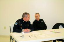 Interim Police Chief Captain Paul Burden (left) and Fire Chief Easton Weathers