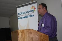 Eric Kennedy, loan assistant at the USDA Rural Development office at 975 Lovers Lane in Bowling Green, was the guest speaker for the Morgantown-Butler County Chamber of Commerce's February Luncheon.