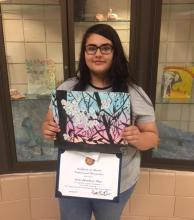 1st Place-Janice Boyd, Mixed Media, "Flowers in the Sunset"